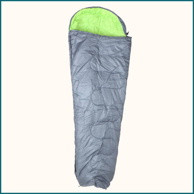 HIXA Mummy Slaapzak Volwassenen - Grijs - Groen- 210x80 cm - Polyester