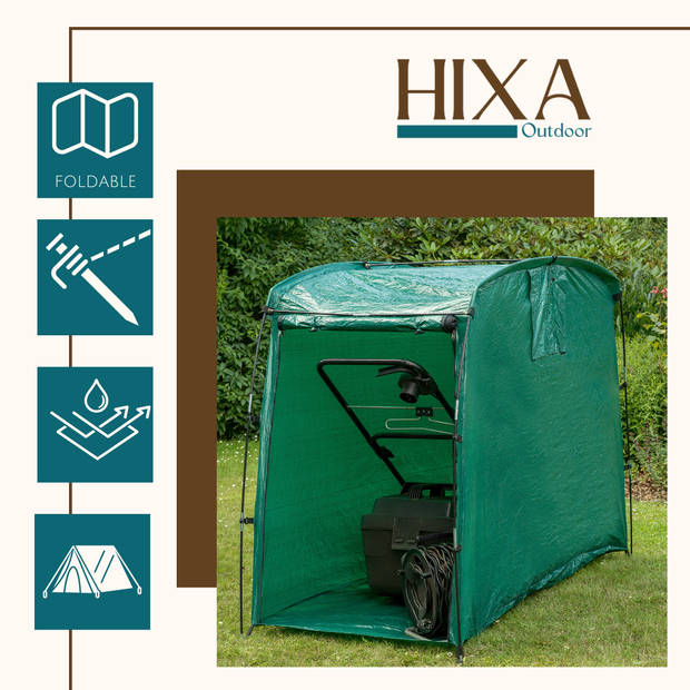 HIXA Schuurtent - Fietstent - Opbergtent - Garagetent - Groen - 180x125x85cm