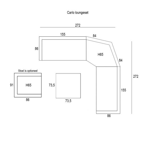 Garden Impressions Carlo lounge set XL - licht grijs