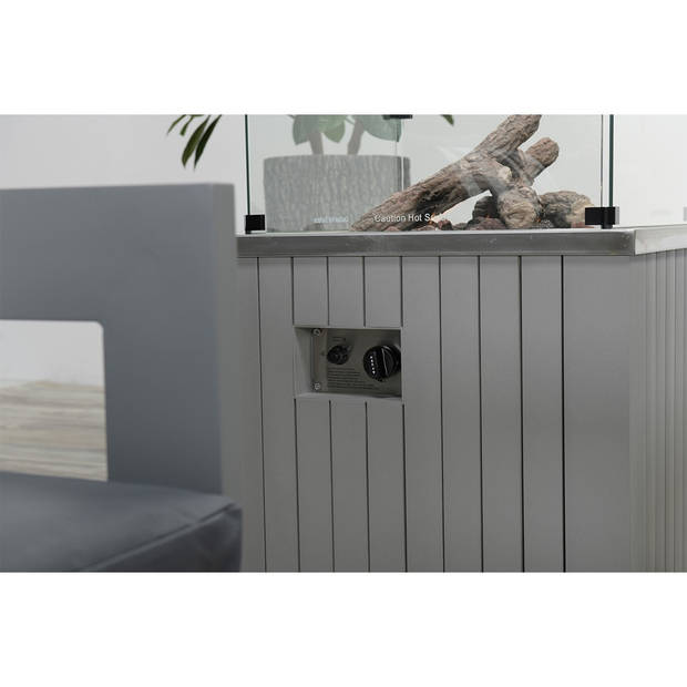 Garden Impressions Cozy living gas vuurtafel Faro 60x60 cm - Arctic Grey