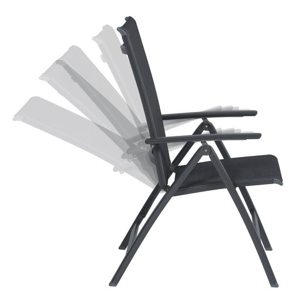 Garden Impressions Gala verstelbare stoel - carbon black/ antraciet
