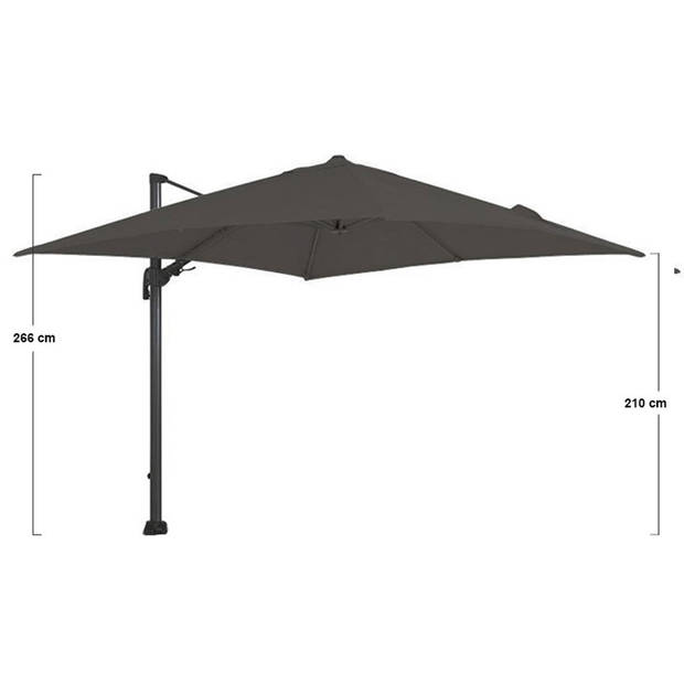 Garden Impressions Hawaii Zweefparasol Big Pole 350x350 cm donker grijs