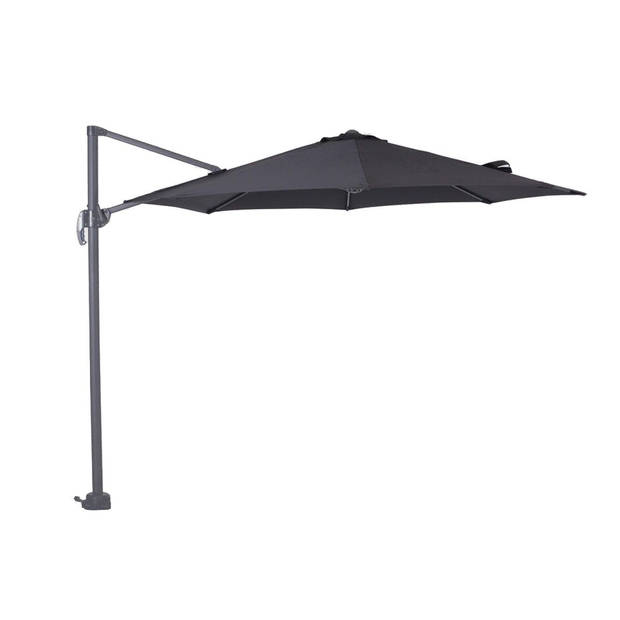 Garden Impressions Hawaii zweefparasol S Ø300 - donker grijs/zwart met 60 kg parasolvoet en parasolhoes