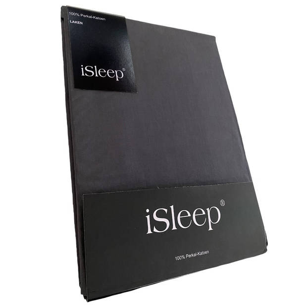 iSleep Laken Perkal Katoen - Antraciet - 160x270