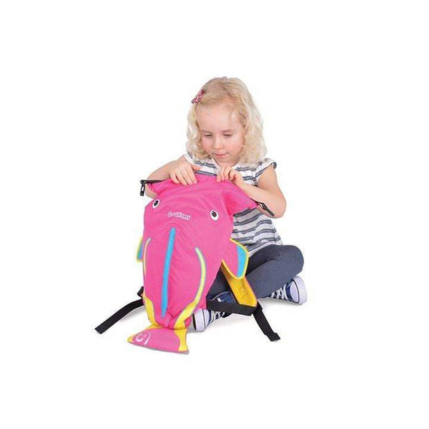 Trunki Paddlepak Waterdichte Rugzak Medium - Coral de Tropische Vis