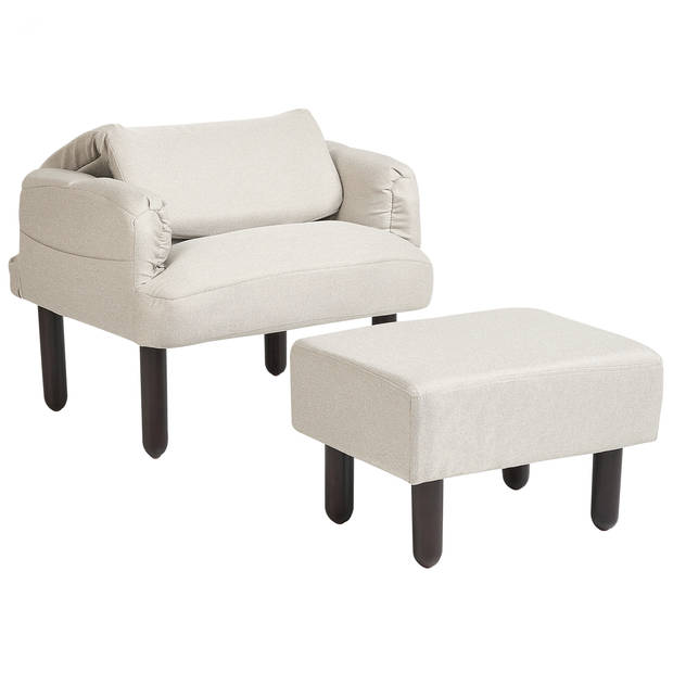 Beliani OLAND - Fauteuil-Beige-Linnen