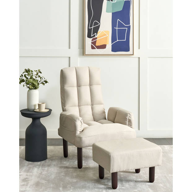 Beliani OLAND - Fauteuil-Beige-Linnen