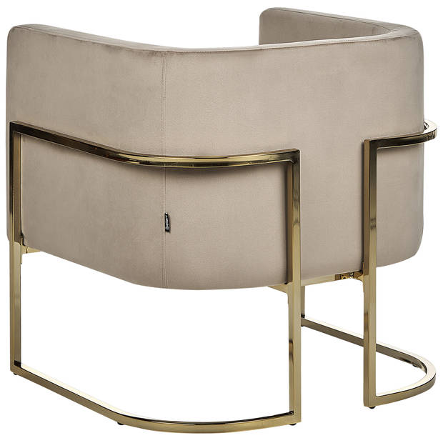 Beliani SIRKKA - Fauteuil-Beige-Fluweel