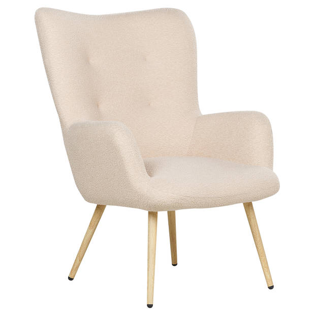 Beliani VEJLE - Fauteuil-Beige-Bouclé