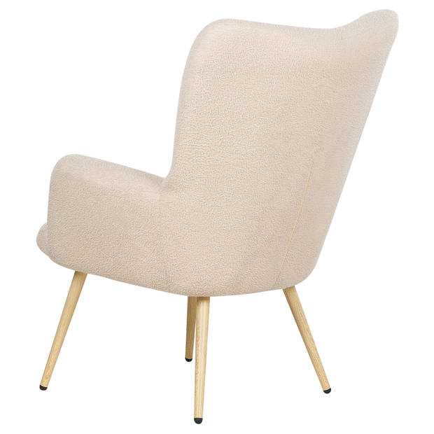 Beliani VEJLE - Fauteuil-Beige-Bouclé