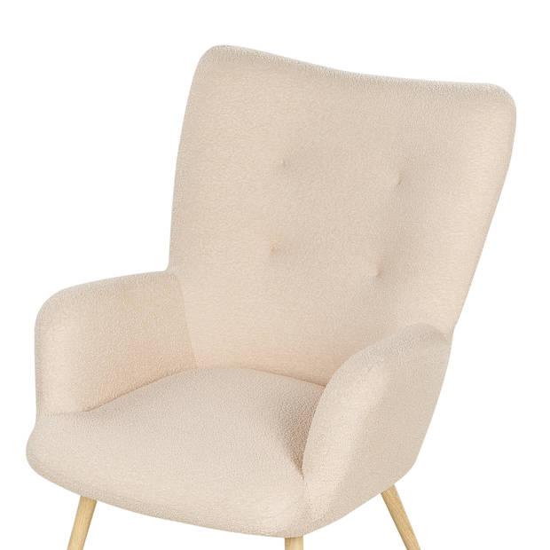 Beliani VEJLE - Fauteuil-Beige-Bouclé