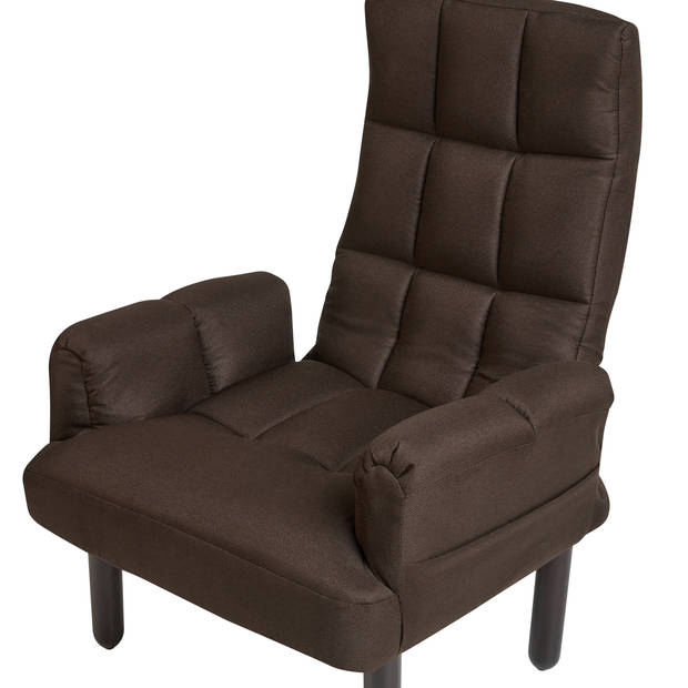 Beliani OLAND - Fauteuil-Bruin-Linnen