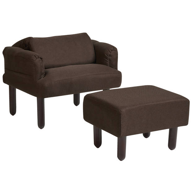 Beliani OLAND - Fauteuil-Bruin-Linnen