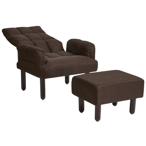 Beliani OLAND - Fauteuil-Bruin-Linnen