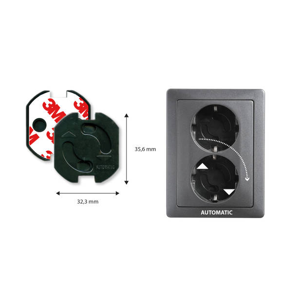 3M Zelfklevende stopcontact beveiliging zwart 10 stuks - Combi-Label Stopcontactbeveiliging zwart - Stopcontactbescherme