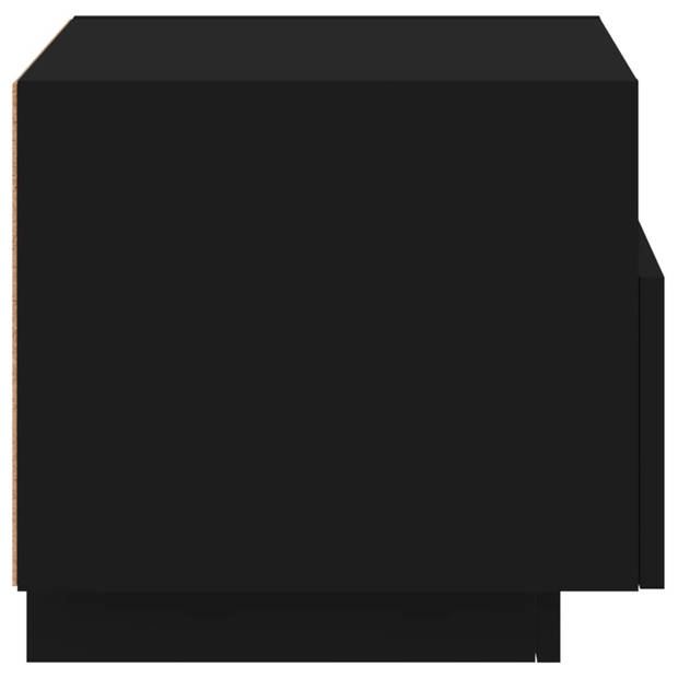 vidaXL Nachtkastje met LED-verlichting 40x39x37 cm zwart