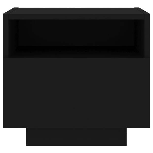vidaXL Nachtkastje met LED-verlichting 40x39x37 cm zwart