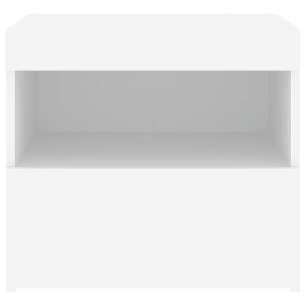 vidaXL Nachtkastjes met LED-verlichting 2 st 50x40x45 cm wit