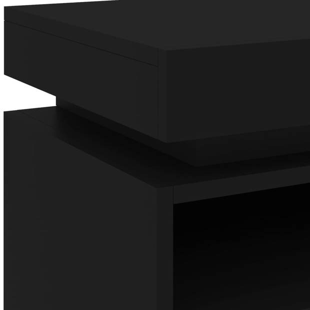 vidaXL Nachtkastje met LED-verlichting 40x39x48,5 cm zwart