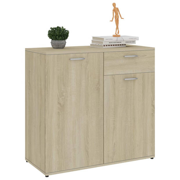 vidaXL Dressoir 80x36x75 cm bewerkt hout sonoma eikenkleurig