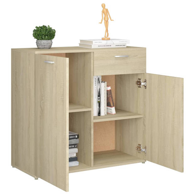 vidaXL Dressoir 80x36x75 cm bewerkt hout sonoma eikenkleurig