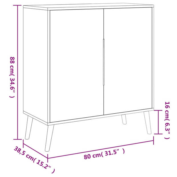 Finori Dressoir Lusk 01A 80x38,5x88 cm sonoma eikenkleurig