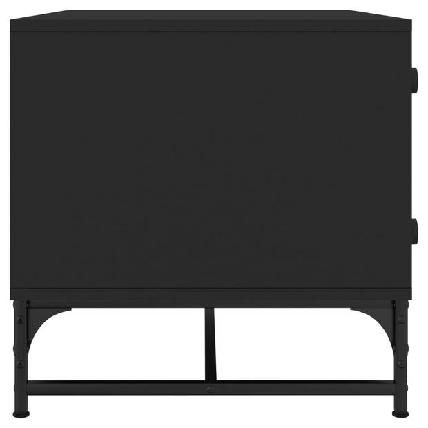 vidaXL Salontafel met glazen deuren 68,5x50x50 cm zwart
