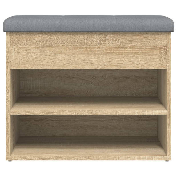 vidaXL Schoenenbankje 62x32x50 cm bewerkt hout sonoma eikenkleurig