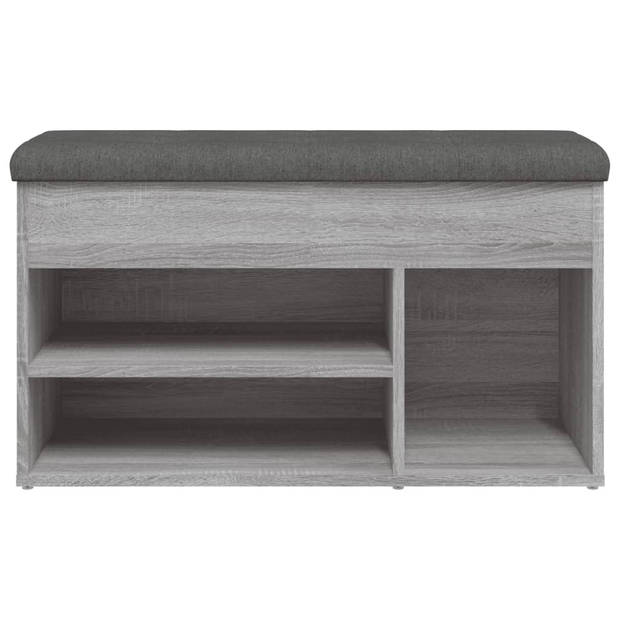 vidaXL Schoenenbank 82x32x45,5 cm bewerkt hout grijs sonoma