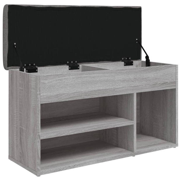 vidaXL Schoenenbank 82x32x45,5 cm bewerkt hout grijs sonoma