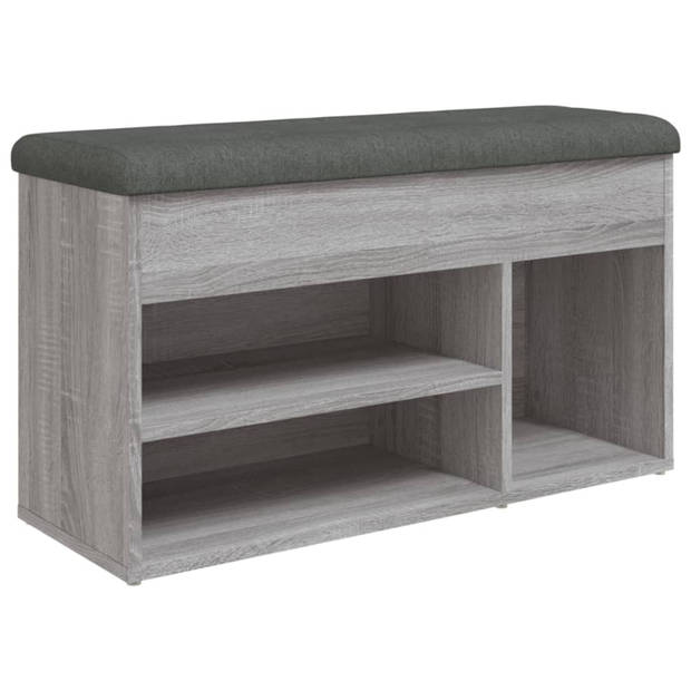 vidaXL Schoenenbank 82x32x45,5 cm bewerkt hout grijs sonoma