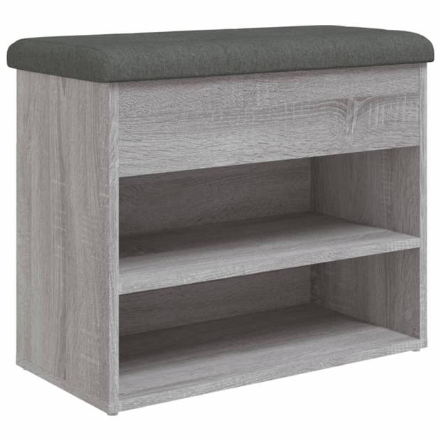 vidaXL Schoenenbankje 62x32x50 cm bewerkt hout grijs sonoma