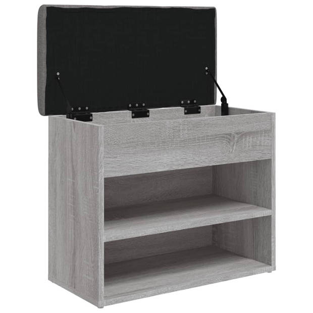 vidaXL Schoenenbankje 62x32x50 cm bewerkt hout grijs sonoma