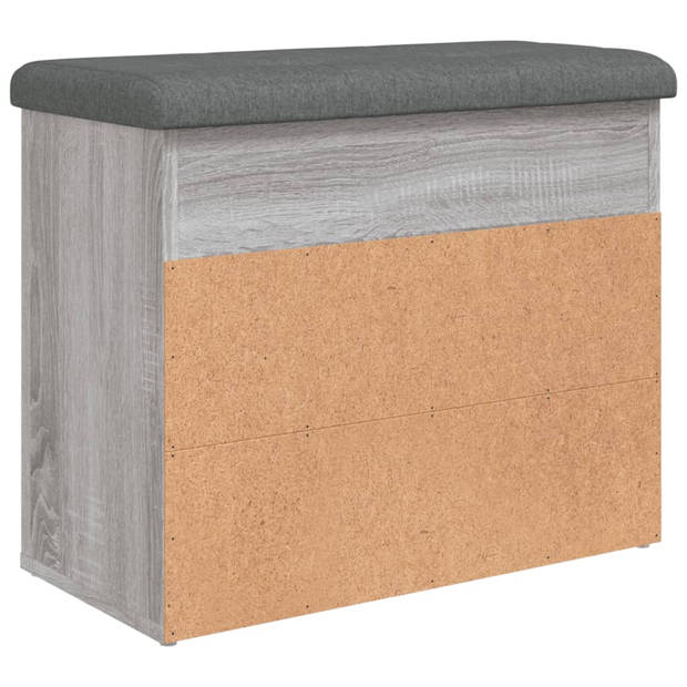 vidaXL Schoenenbankje 62x32x50 cm bewerkt hout grijs sonoma