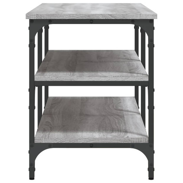 vidaXL Schoenenbankje 100x38,5x49 cm bewerkt hout grijs sonoma