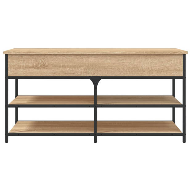 vidaXL Schoenenbankje 100x42,5x50 cm bewerkt hout sonoma eikenkleurig