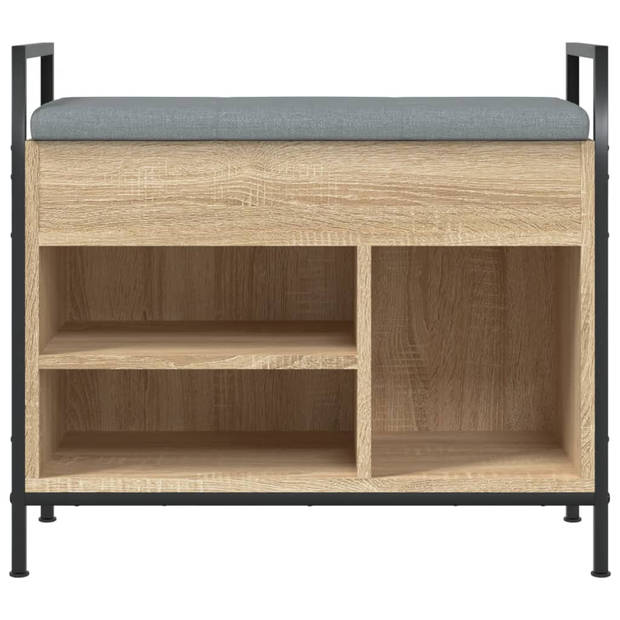 vidaXL Schoenenbank 65,5x32x57,5 cm bewerkt hout sonoma eikenkleurig