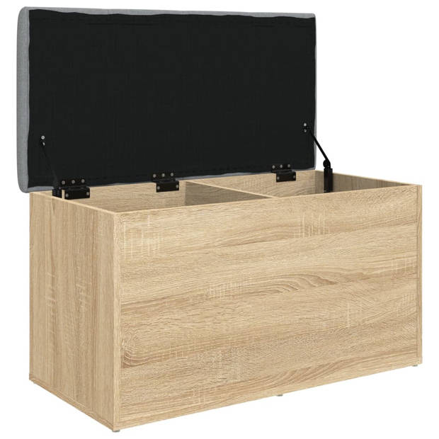 vidaXL Opbergbankje 82x42x45 cm bewerkt hout sonoma eikenkleurig