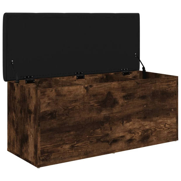 vidaXL Opbergbankje 102x42x45 cm bewerkt hout gerookt eikenkleurig