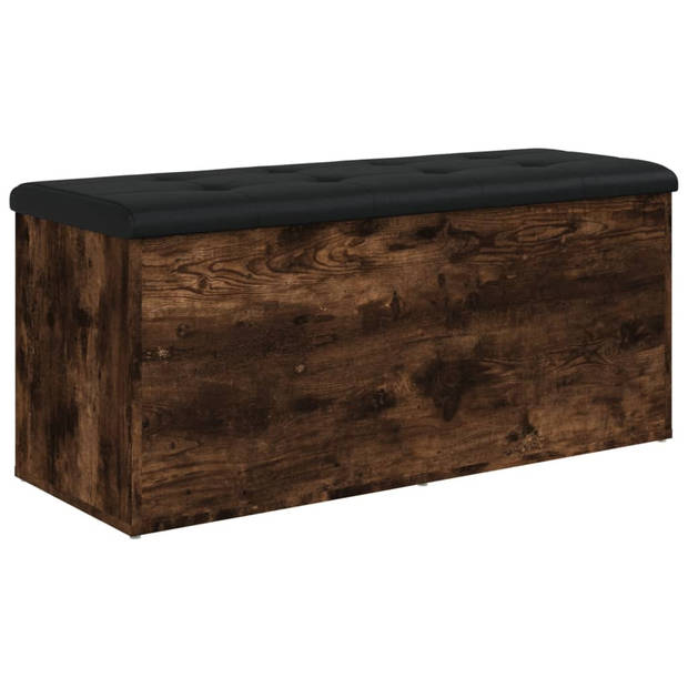 vidaXL Opbergbankje 102x42x45 cm bewerkt hout gerookt eikenkleurig