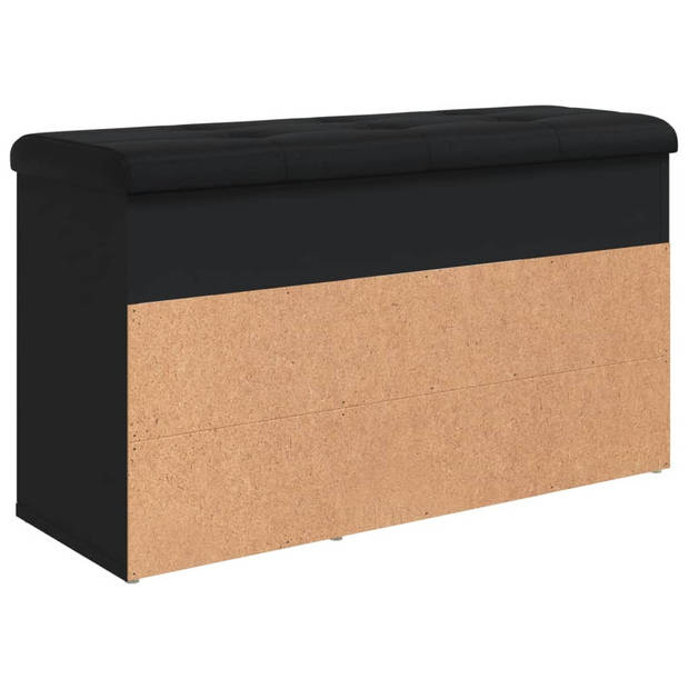 vidaXL Schoenenbank 82x32x45,5 cm bewerkt hout zwart