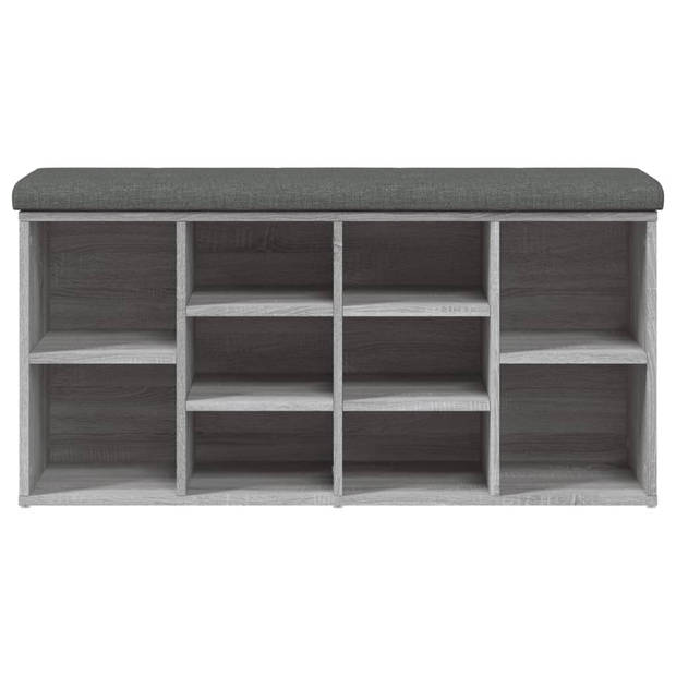 vidaXL Schoenenbank 102x32x50 cm bewerkt hout grijs sonoma eikenkleur