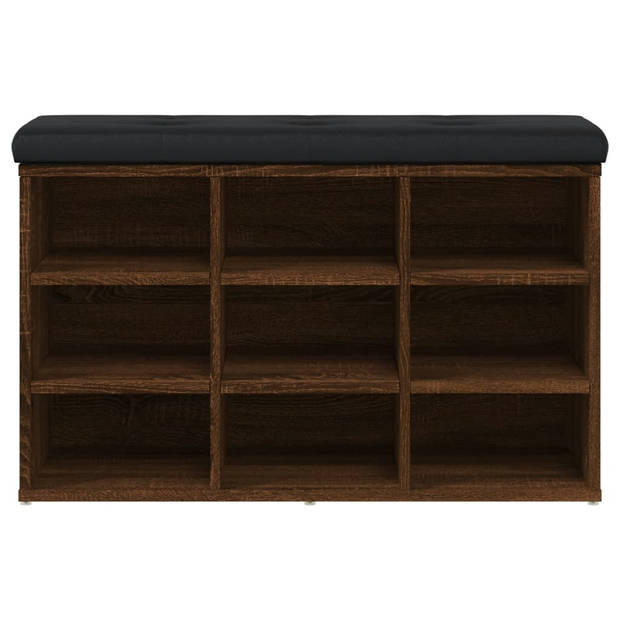 vidaXL Schoenenbank 82x32x50 cm bewerkt hout bruin eikenkleur