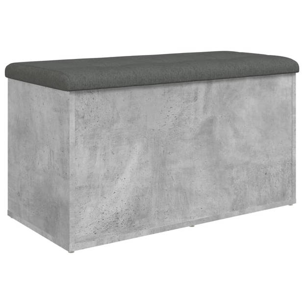 vidaXL Opbergbankje 82x42x45 cm bewerkt hout betongrijs