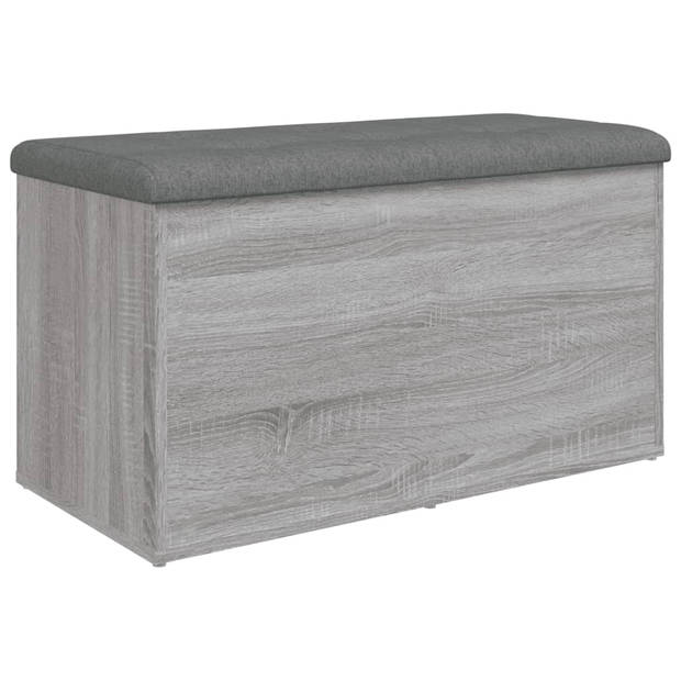 vidaXL Opbergbankje 82x42x45 cm bewerkt hout grijs sonoma eikenkleurig