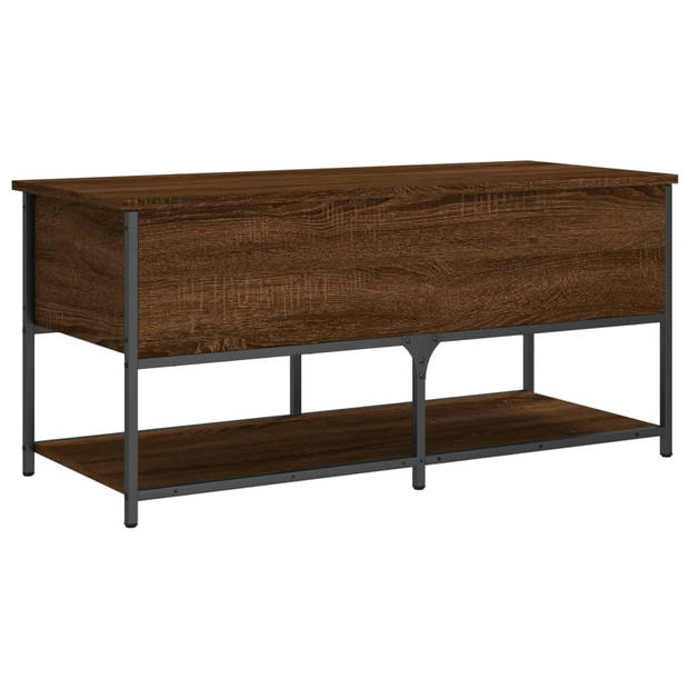 vidaXL Opbergbankje 100x42,5x47 cm bewerkt hout bruin eikenkleur