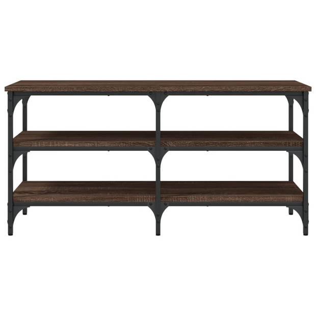 vidaXL Schoenenbankje 100x38,5x49 cm bewerkt hout bruin eikenkleur