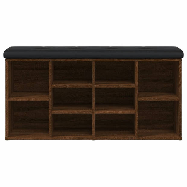 vidaXL Schoenenbank 102x32x50 cm bewerkt hout bruineikenkleurig