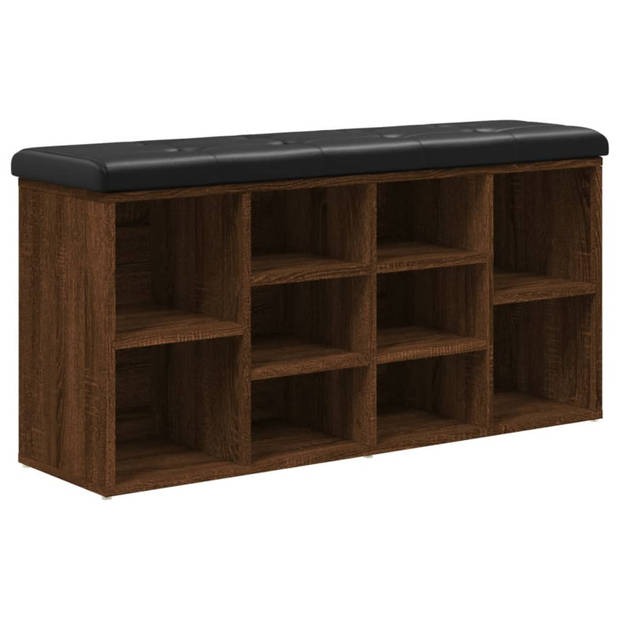 vidaXL Schoenenbank 102x32x50 cm bewerkt hout bruin eikenkleur