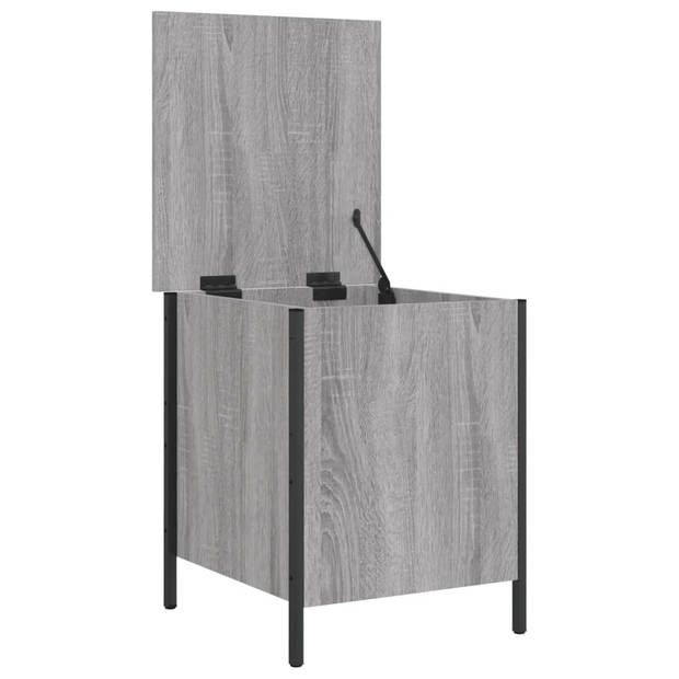 vidaXL Opbergbankje 40x42,5x50 cm bewerkt hout grijs sonoma eikenkleur